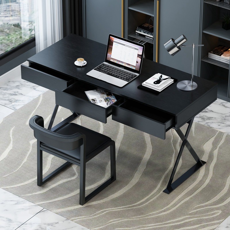 X - Leg Desk Light Luxury Hotel Room Furniture Study Office Black Computer Desk