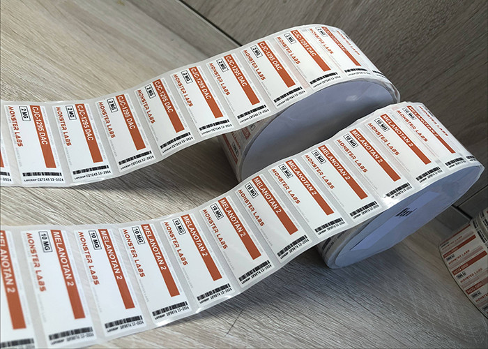 Private glossy self adhesive vinyl waterproof PP vial label roll printing manufacturer