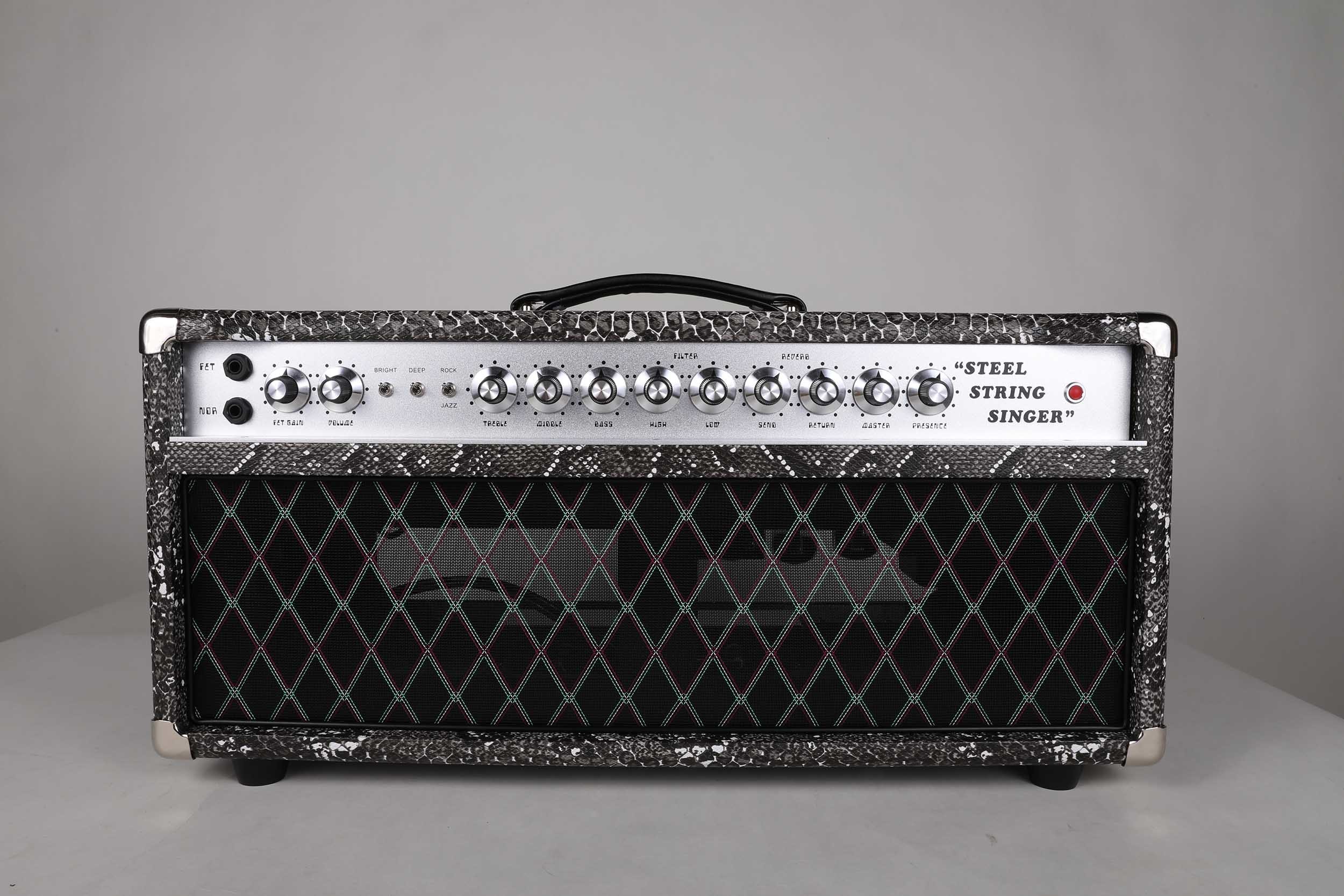 Custom DUMBLE TONE SSS Steel String Singer Tone Deluxe Handwired Guitar Amp Head 100W with Snake Tolex Vox Grill Cloth