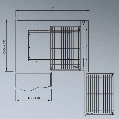 B020 Kitchen basket corner units:Show-hand Corner