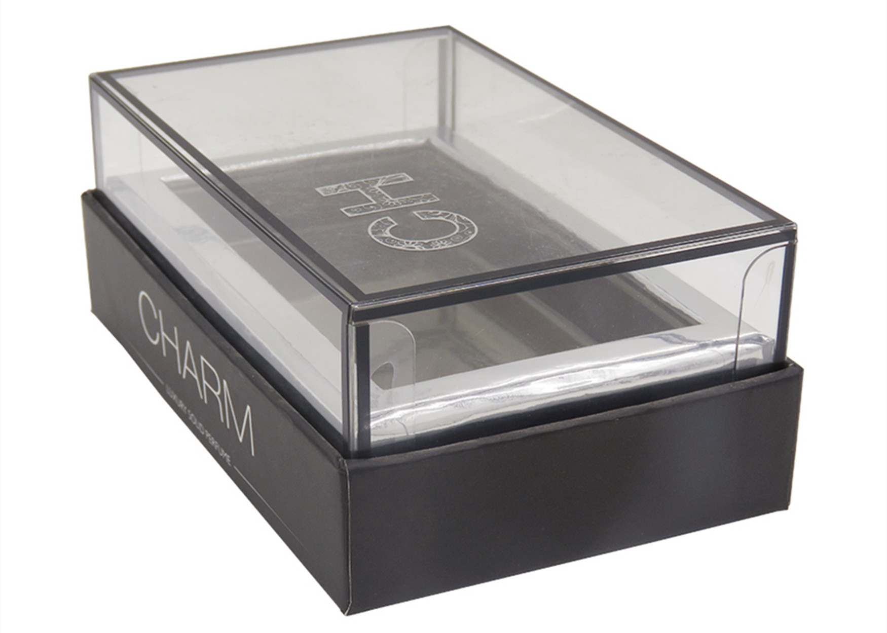 Empty Square Cardboard Foldable Boxes Clear Lid Wine Spray Bottle Wrapping 5× 7 × 2