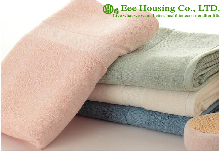 100% Plain Bamboo Fiber Tower, Eco-friendly and Anti-Bacterial, 34cm*76cm,Blue/ Green/Pink/ khaki