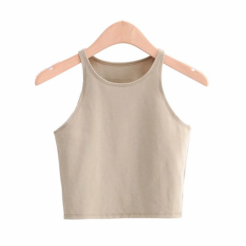 The New Summer 2022 Round Neck Sleeveless Vest In Solid Color