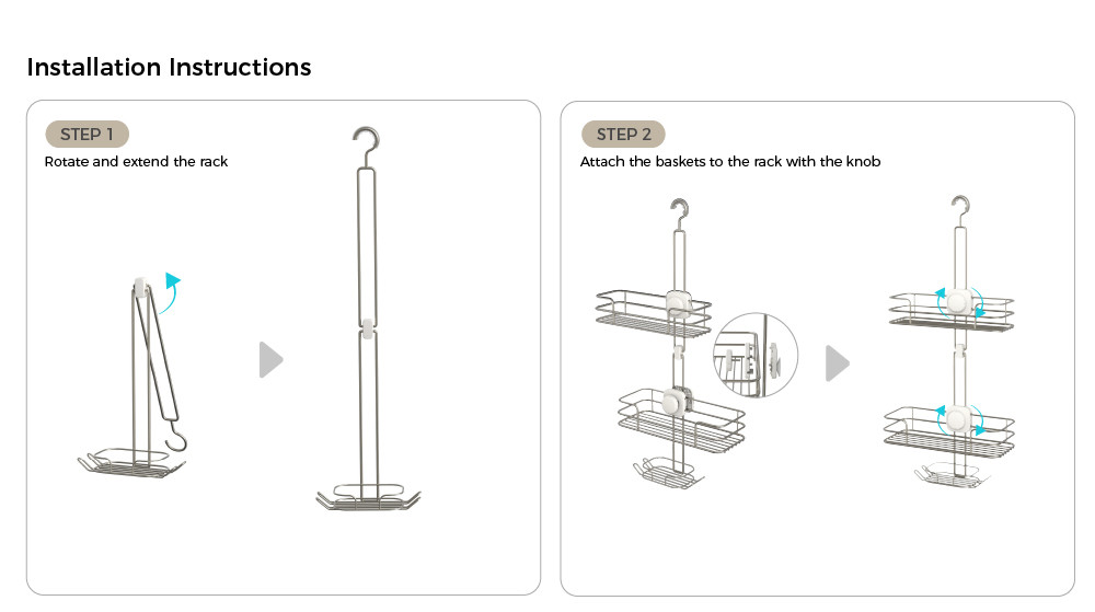 Bathroom Organizer Shower Caddy Hanging Shower Shelf for Inside Shower No Drilling Racks Over Showerhead BathROOM Rack