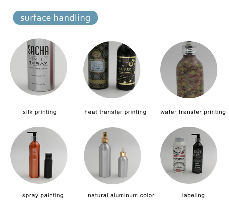 30ml 50ml 60ml 100ml 120ml 250ml aluminum spray cosmetic perfume dropper bottle