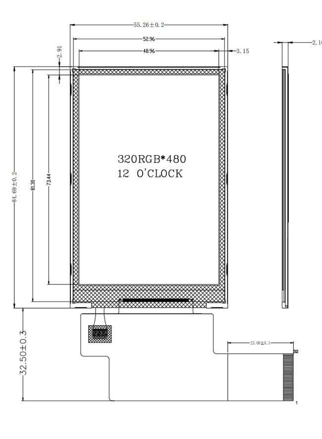 32 Pins 3.5" TFT LCD Display 320x480 HVGA With ILI9488 Driver IC MCU Interface