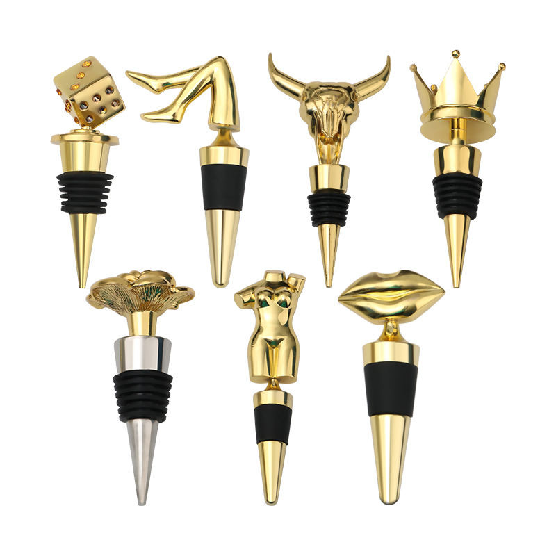 Animal Head Wine Stopper Custom Logo Zinc Alloy Metal Champagne Stopper