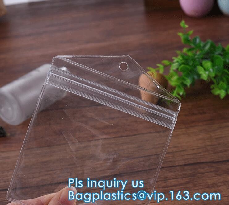 Cosmetic K Clear Bubble Bags/Hot Sale Slider Zipper Bag, Slider Hook Hanging Zipper Bag, Slider Zipper PVC Pencil