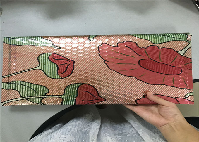 Rose Pink Metallic Mailing Envelopes , Colored Bubble Mailers For Transport