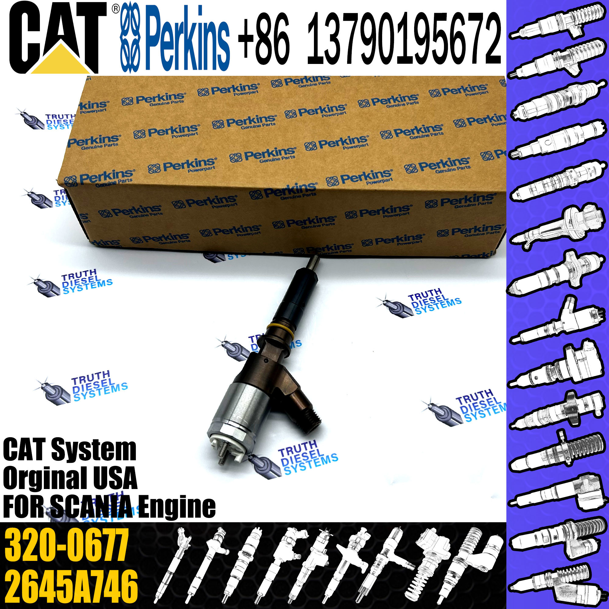 Common Rail C6.6 Diesel Engine Fuel Injector 10R-7673 2645A749 320-0680 320-0677