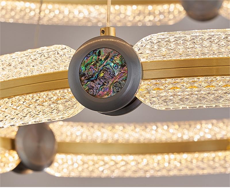 Romantic Acrylic Lampshade Modern Ring Custom Chandelier Soft And Non Glaring