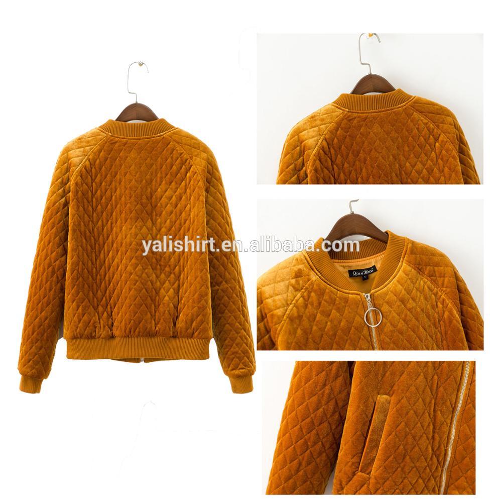 New style quilted cotton outdoor velvet bomber jacket women