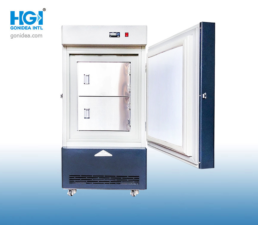 Vertical 80L Small Ultra Low Temperature Lab Freezer 60Hz 150W Low Noise