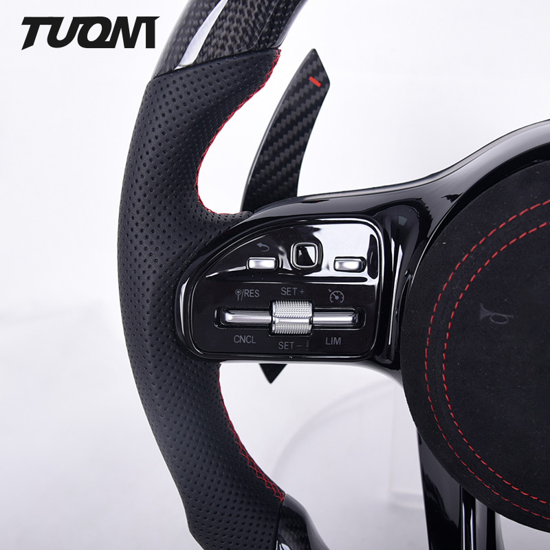 LED Carbon Fiber Leather Mercedes Benz Steering Wheel With LED Display