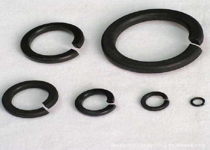 Black Finish Regular Standard Split Lock Washer / Customization Support Spring Lock Washer