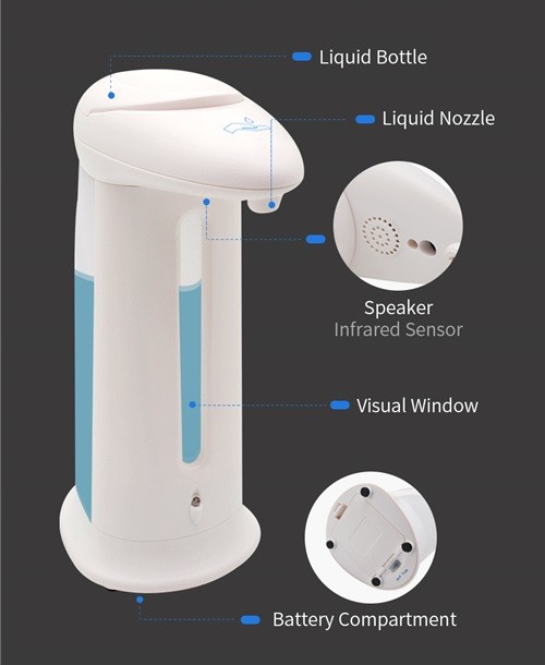 Free Standing Automatic Liquid Soap Dispenser , Kitchen / Bathroom Liquid Soap Dispenser