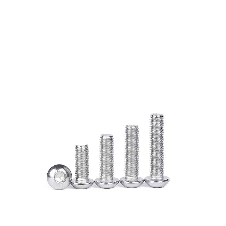 SUS304 Stainless Steel Hex Socket Button Head Cap Screws with INCH Measurement System