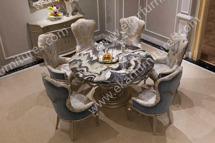 Antique marble luxury round dining tables FT-133
