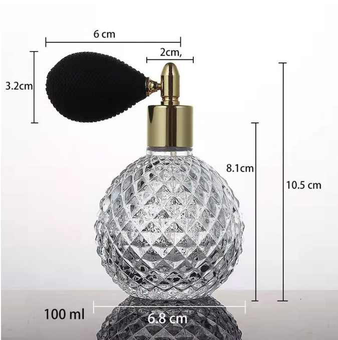 100ml Glass Cosmetic Containers Design Airbag Glass Perfume Spray Bottle