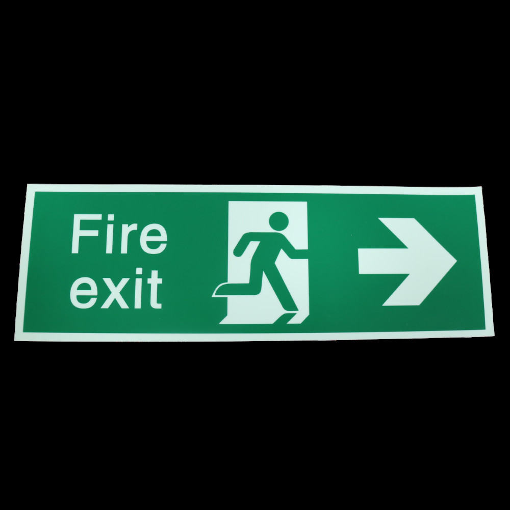 1 MM Thickness Photoluminescent Safety Exit Sign With Glowing Brightness Mcd/M2