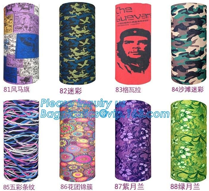 multi choice women head scarf printed colorful face mask custom logo/size bandana,Sport Strapping Seamless Custom Gaiter Whi