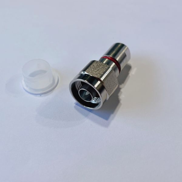 50 Ohm N Male Clamp Connector with Gold-Plated Brass and PTFE Insulator for Super-Flexible Cables