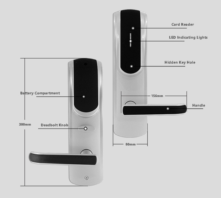 RFID Hotel Electronic Door Locks , Electronic House Locks Big Data Capacity