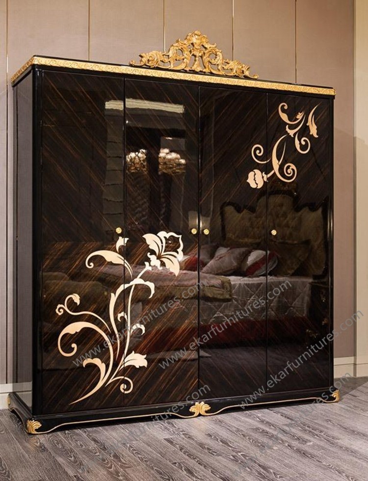 kingbed Furniture for bedroom modern royal luxury master wooden bed TA-028
