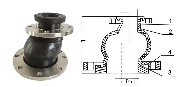 JIS 5K Flange End Forged Steel Compensator Single Ball Flexible EPDM Expansion Eccentric Expansion Joint