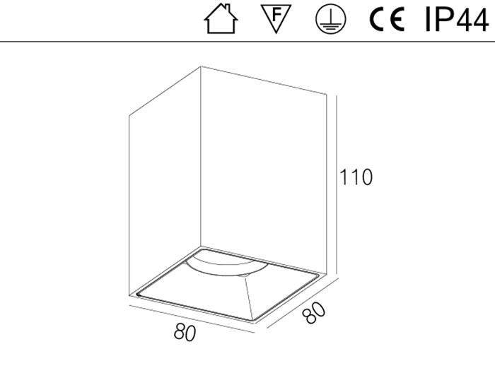 10 Watt Surface Mounted Square LED Downlight IP44 Waterproof LED Lamp
