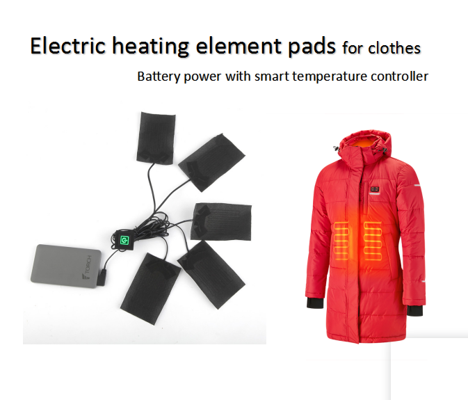 Rechargeable 5V Battery Heated Pad Carbon Fiber Heating Elements For Clothes Socks Scarf Rug Pads