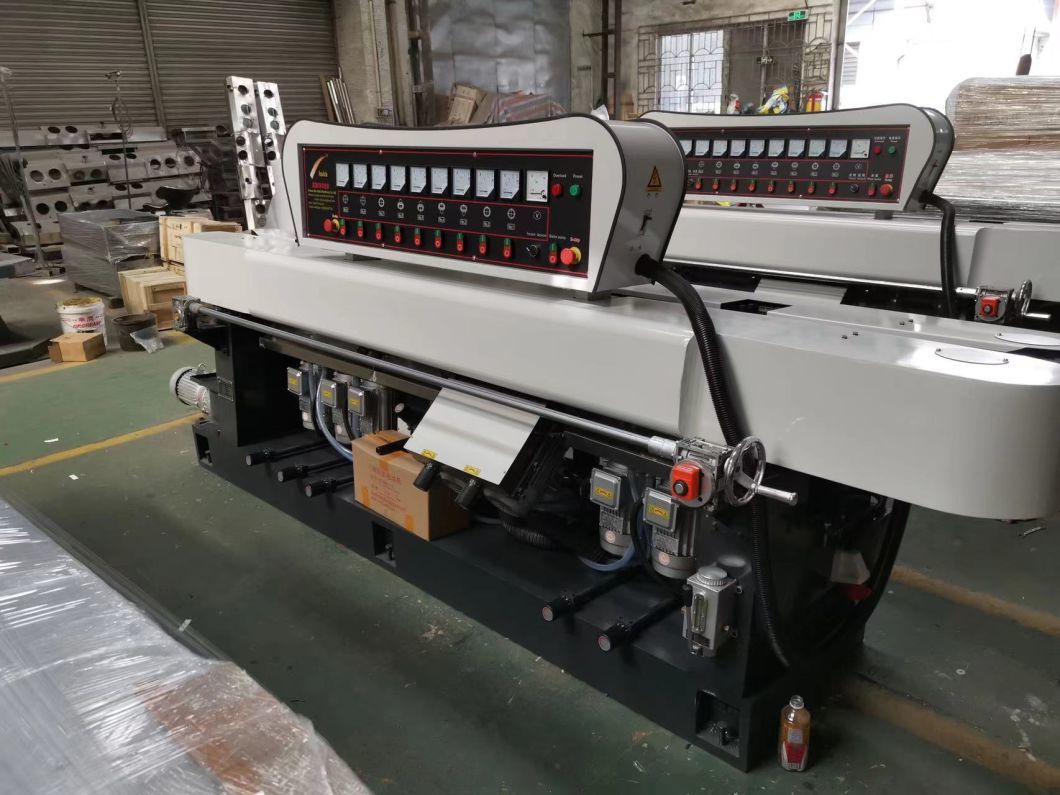 Automatic PLC 9 Motors Straight Line Glass Edging Machine Glass Polishing Machine