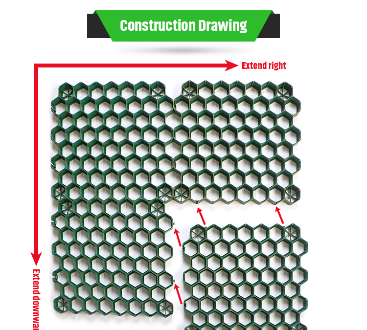 Hotel Parking Solution Green Gravel Resistant Grid with Reinforced HDPE Material