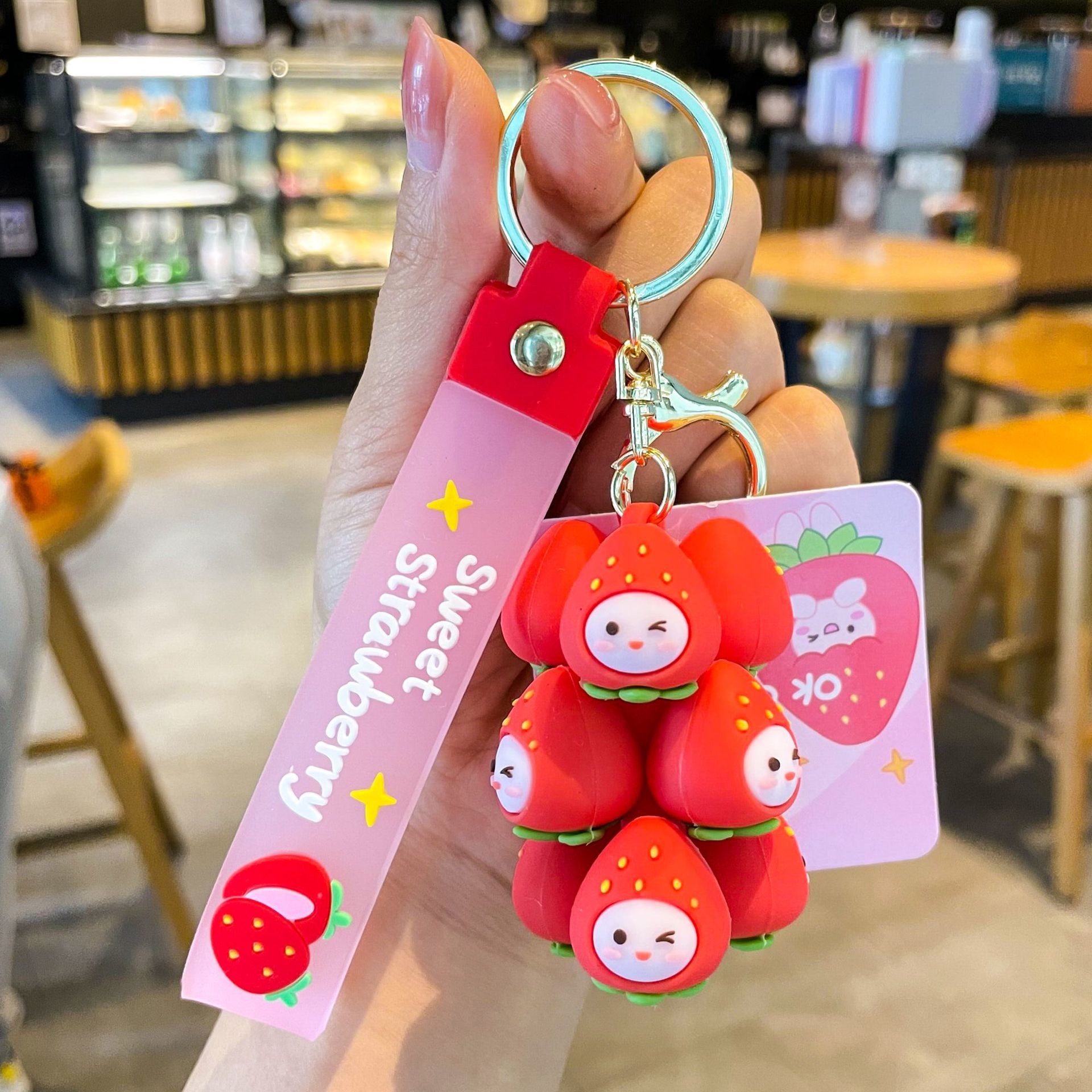 2 Pcs Black White Panda And Pink Pig Keychain Charms For Women Kids Kawaii Backpack Accessories