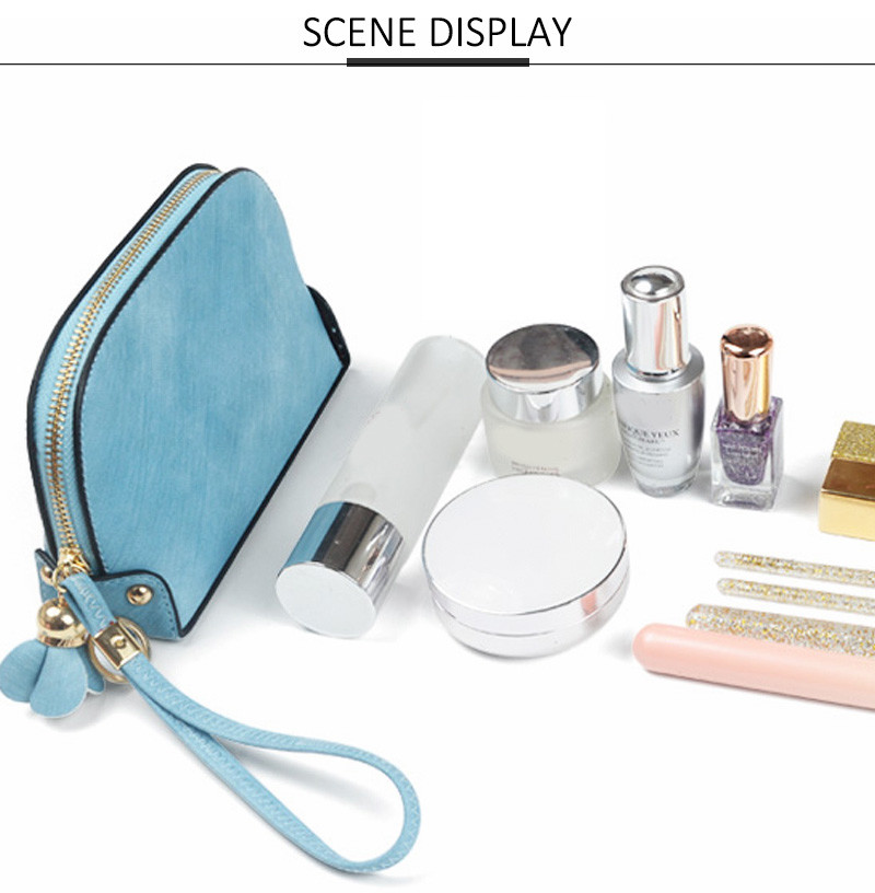 Wholesale Pure Color Blank Shell Shape Summer Cosmetic Mini Bag