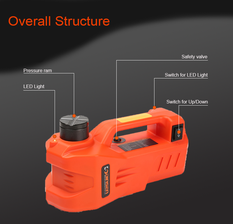 12V Electric Hydraulic Car Jack, Hydraulic Jack With Pressure Gauge RoHS