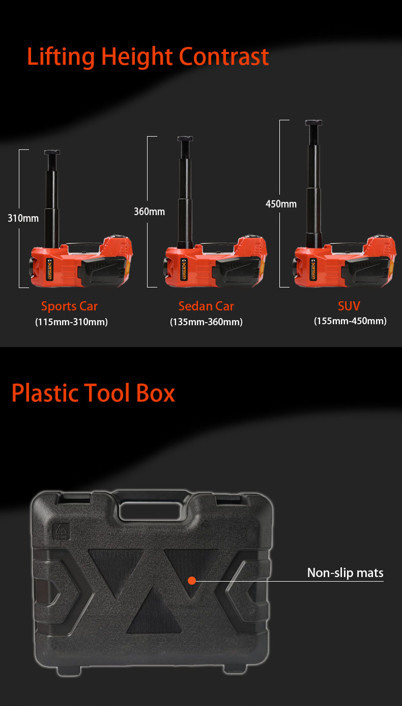 The professional electric inflatable car hydraulic jack from china.