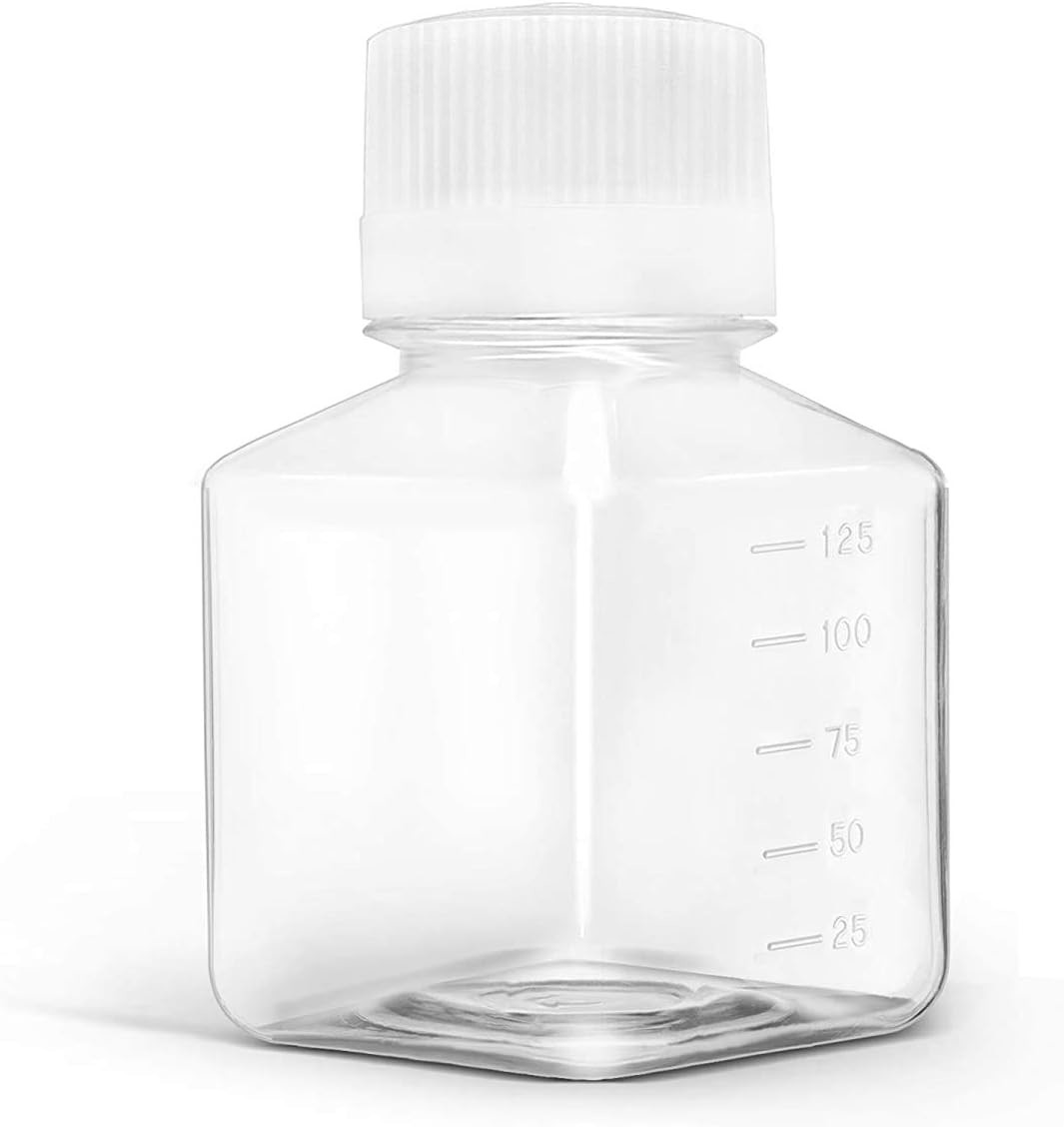 Laboratory Polypropylene Wide Mouth Reagent Bottle with Graduated Scale, Reusable Plastic Bottles with Caps