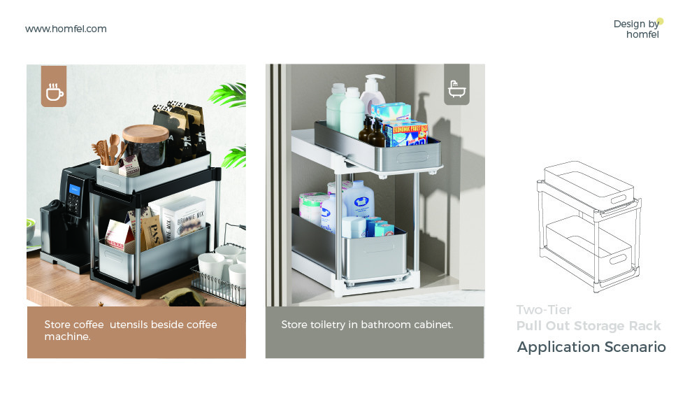 Efficiently Organize With Under Sink Organizer Standing Storage Rack