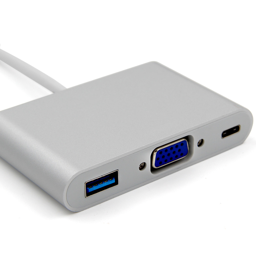 Data Transmission 3.0 Usb Type C To Vga Adapter , 5V 3A Multiport Usb Hub