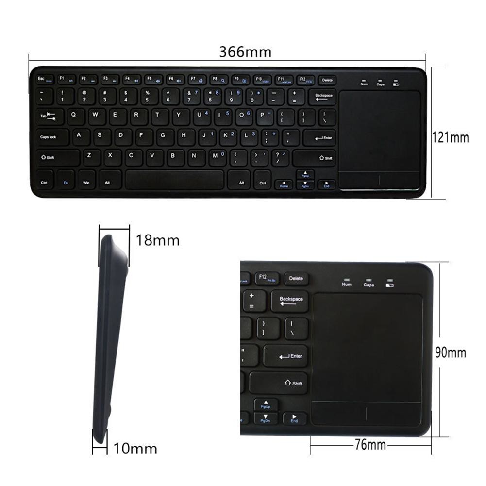 2.4G Wireless Media Keyboard Mouse Combo with Big Mouse Touchpad Multi Touch Function