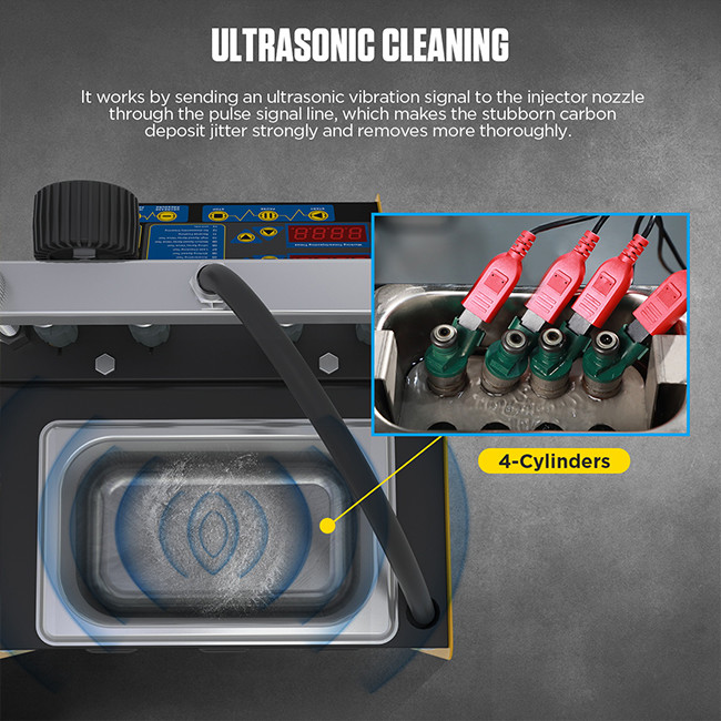 Original Car Fuel Injector Tester 1000ml Motorcycle Fuel Injector Cleaner 4 Cylinder 70W