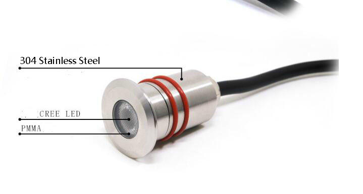 0.5W Stainless Steel Solar Powered LED Lights , DC 12V Waterproof Led Spotlight