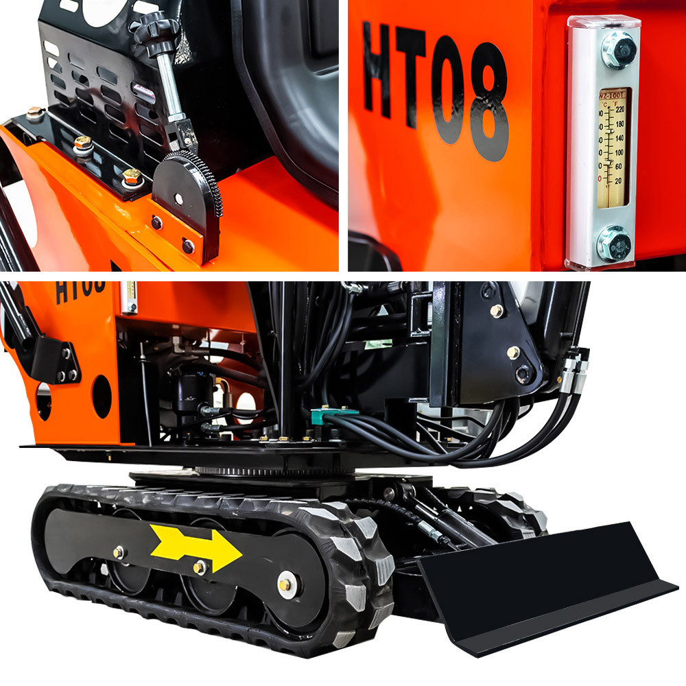 Diesel Engine 0.8ton Hightop Mini Excavator Customized Color Red Yellow Blue