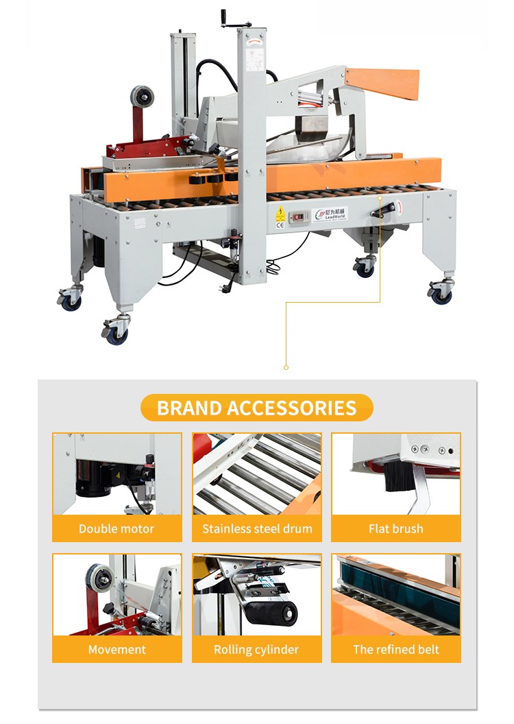 Smaller Industry Size Top Bottom Carton Box Sealing Tape Semi Automatic Packing Machine For Packaging Line