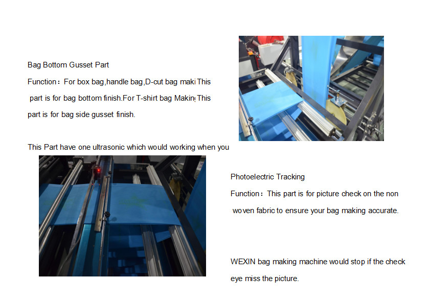 Environmental PP Non Woven Bag Making Machine For D Cut Bag Full Automatic