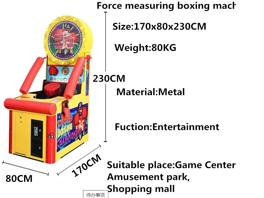 Coin Operated Indoor Playground Boxing Punch Machine Arcade 1 Player