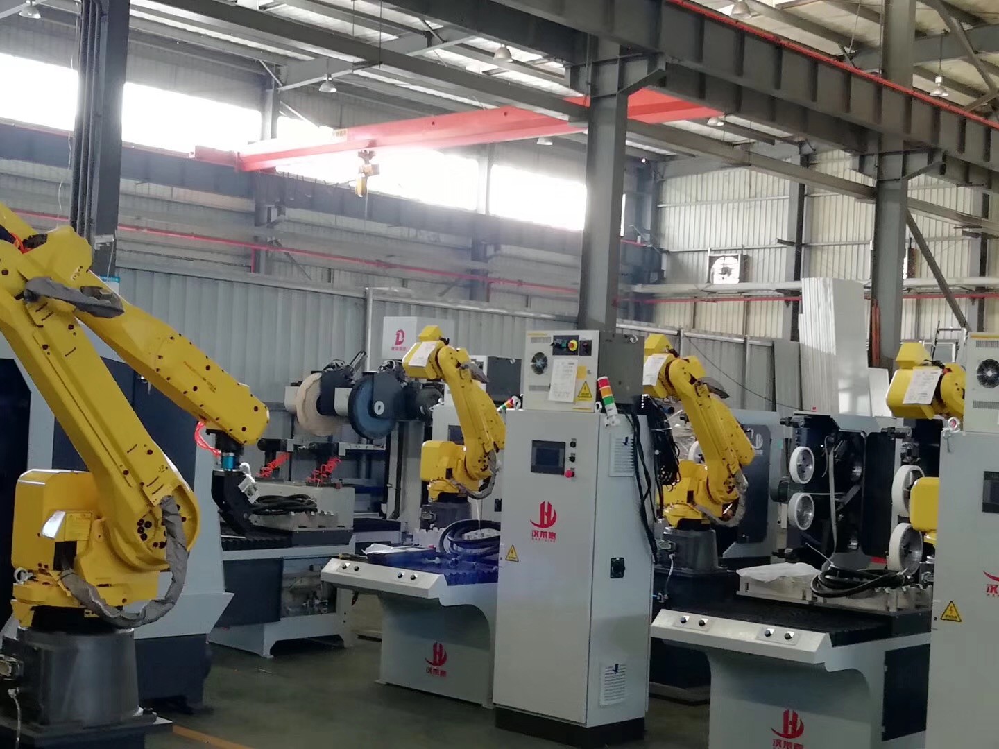 Full Automatic Robot Polish System FUNAC Robot Cell Metal Deburring Machine 380V