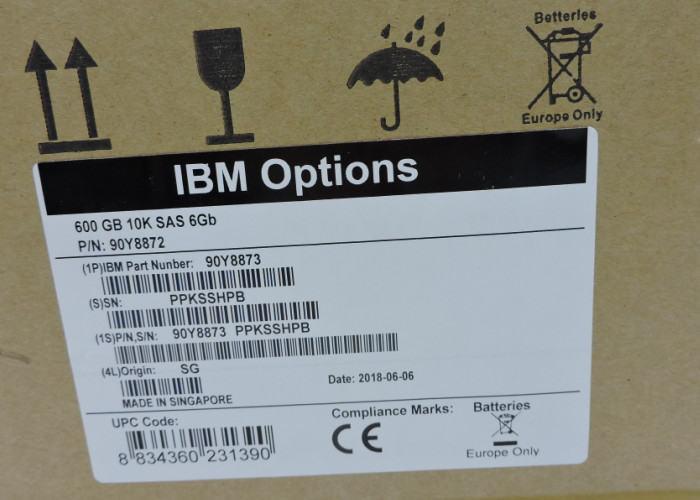 90Y8872 IBM Hard Disk 90Y8873 90Y8876 600GB 10K 2.5inch SAS 1 year warranty