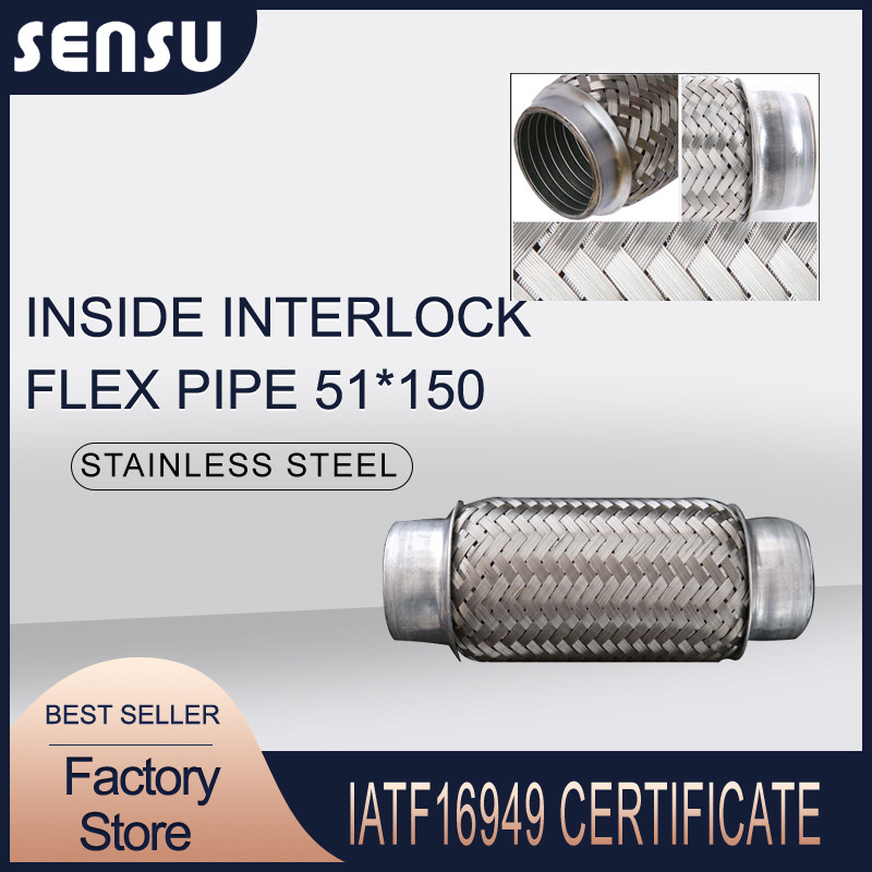 SS201 51*200*300mm Inside Interlock Exhaust Flexible Joint Exhaust Pipe